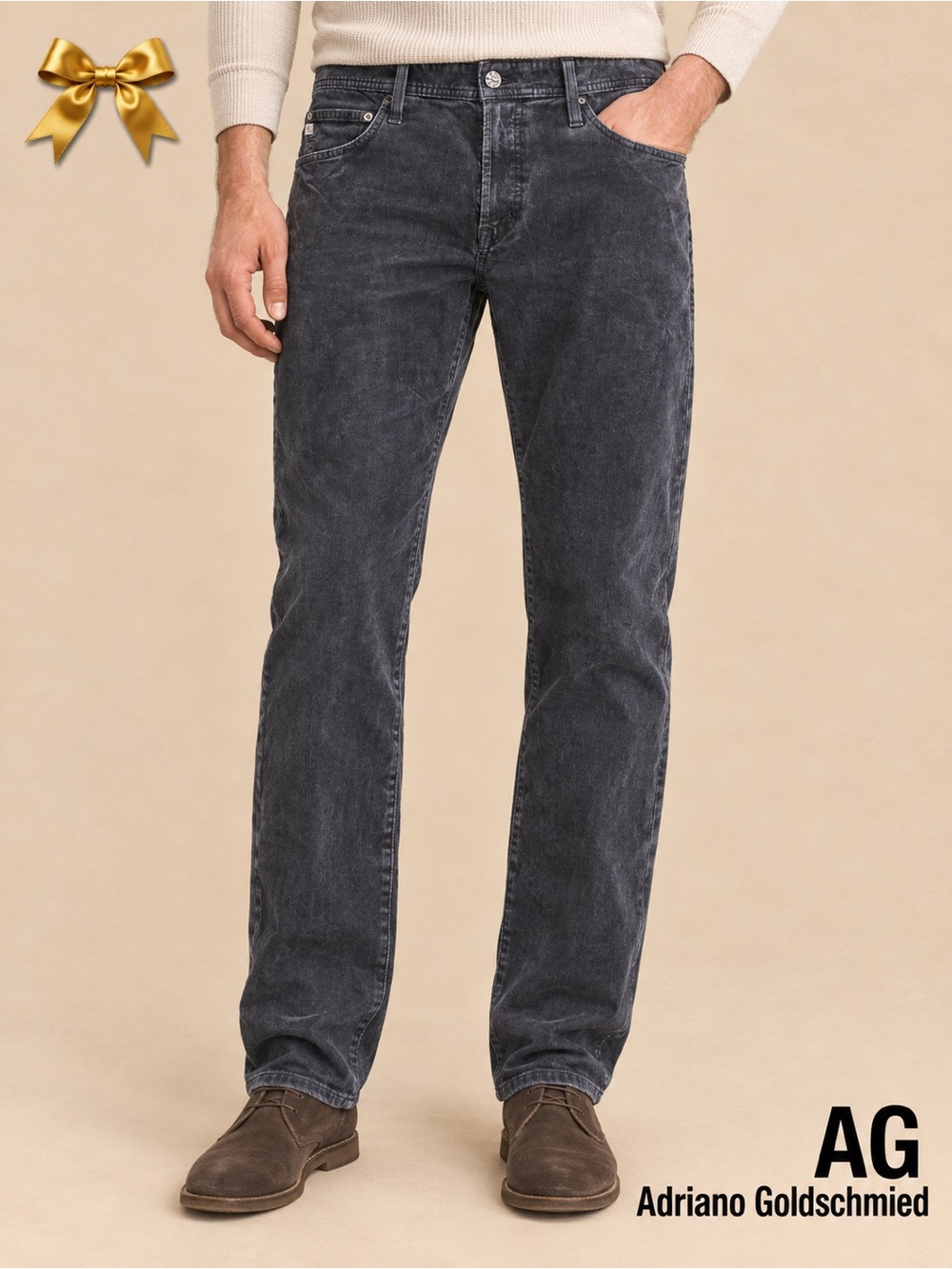 AG Adriano Goldschmied Graduate Gray Corduroy Pants 36R